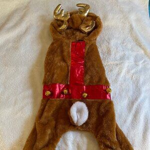 DOG CLOTHES, COSTUME, CHRISTMAS (REINDEER WITH GOLD ANTLERS)